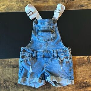 Justice Denim Romper Shorts Shortalls Blue Wash Girls Size 6